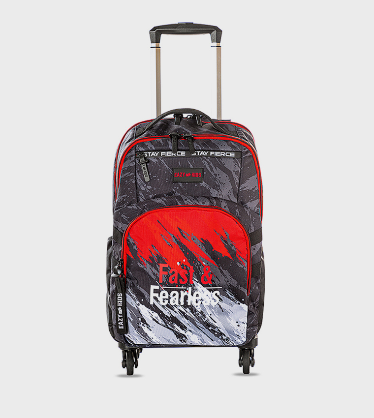 20" 4 Wheel Trolley School Bag - Fast & Fearless