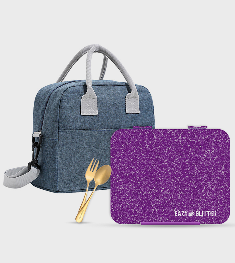 Shimmer 6 & 4 Convertible Bento Lunch Box Set with Bag