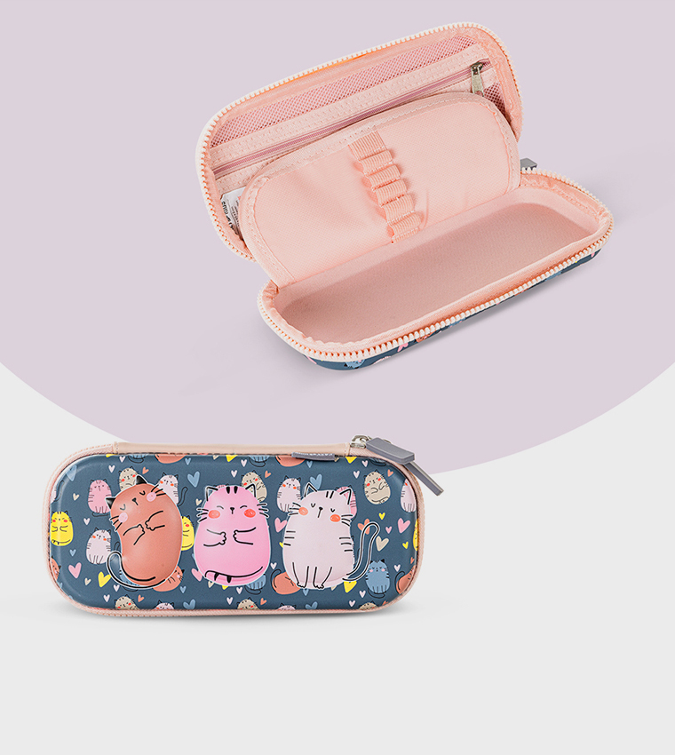 حقيبة مدرسية بطبعة مقاس 16 إنش مع مقلمة