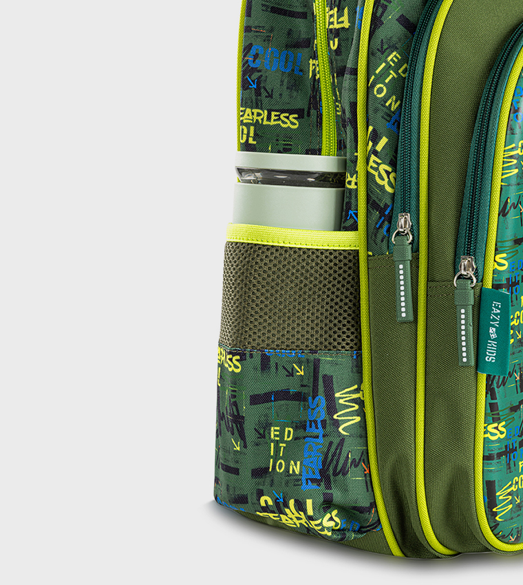 حقيبة مدرسية بطبعة ديناصور مقاس 16 إنش مع مقلمة