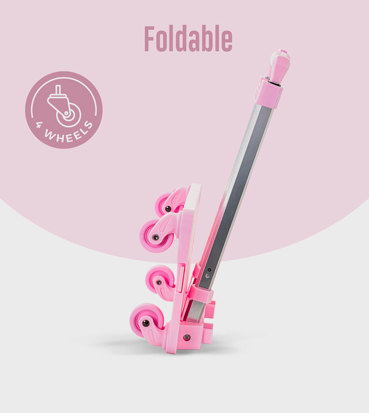 4-Piece Printed 17" 4 Wheel Trolley Backpack Set - Sugar Pop