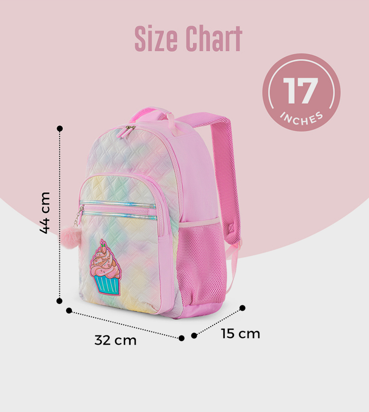4-Piece Printed 17" 4 Wheel Trolley Backpack Set - Sugar Pop