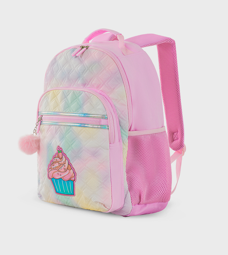 4-Piece Printed 17" 4 Wheel Trolley Backpack Set - Sugar Pop