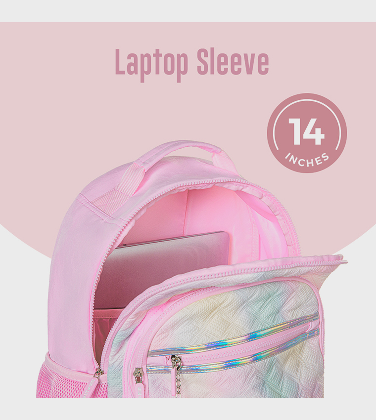 4-Piece Printed 17" 4 Wheel Trolley Backpack Set - Sugar Pop