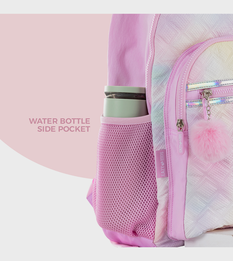 4-Piece Printed 17" 4 Wheel Trolley Backpack Set - Sugar Pop