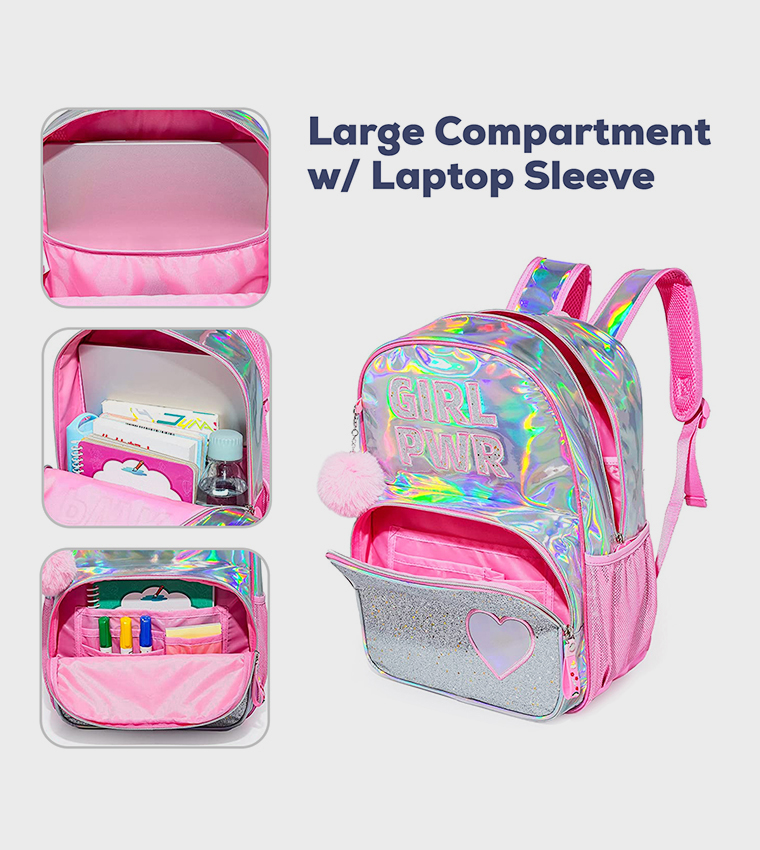 4-Piece Girl Power Themed 18" School Backpack Set