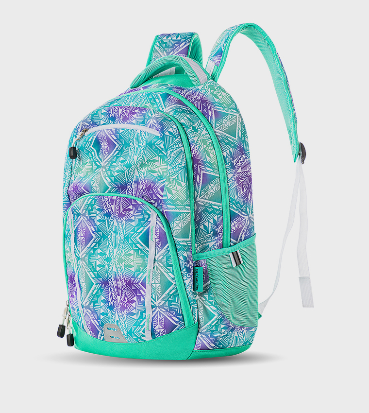 Printed 18" 4 Wheel Trolley School Bag - Geometrical