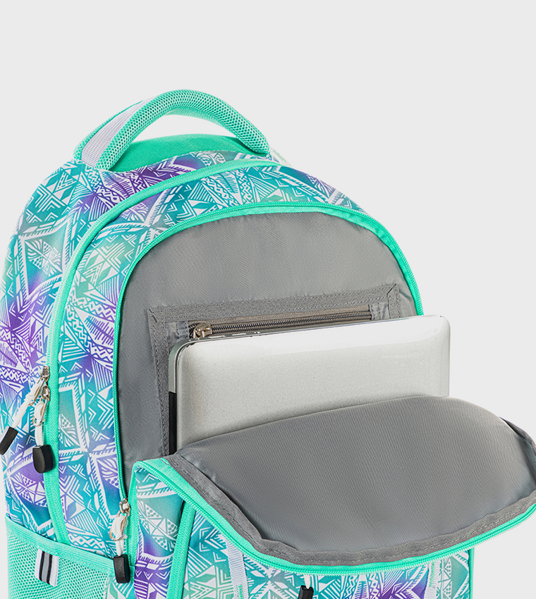 Printed 18" 4 Wheel Trolley School Bag - Geometrical