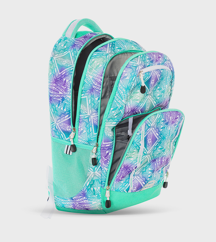 Printed 18" 4 Wheel Trolley School Bag - Geometrical