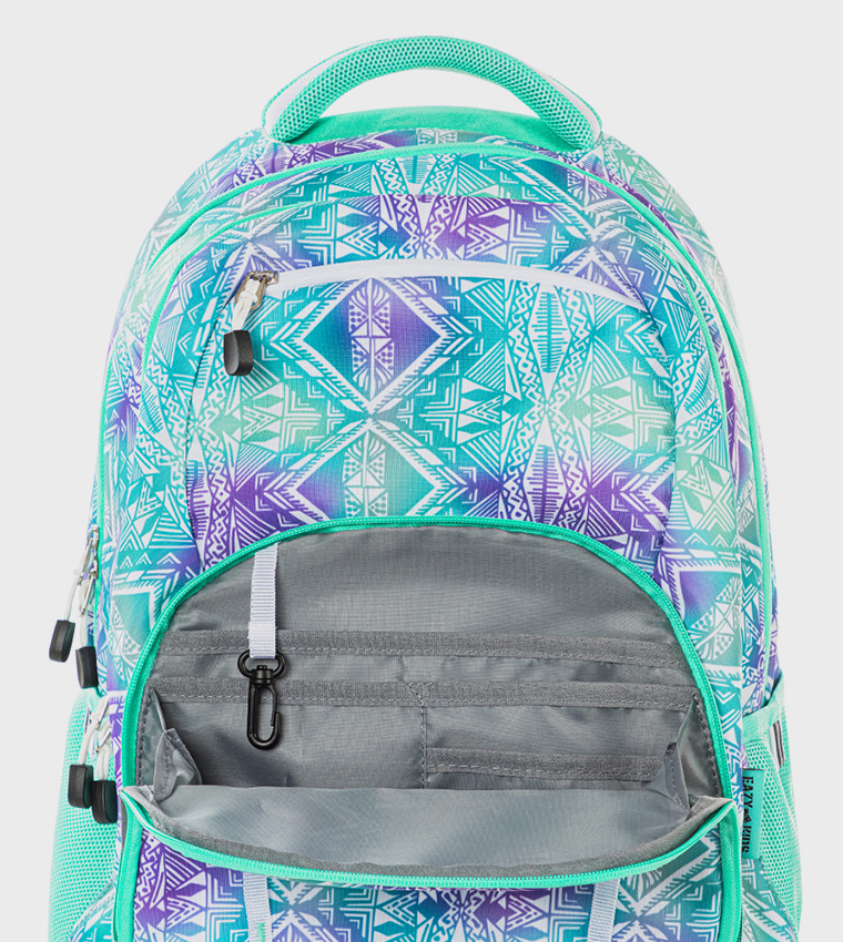 Printed 18" 4 Wheel Trolley School Bag - Geometrical