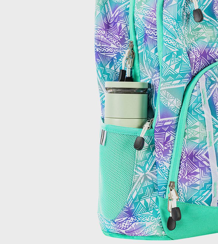 Printed 18" 4 Wheel Trolley School Bag - Geometrical