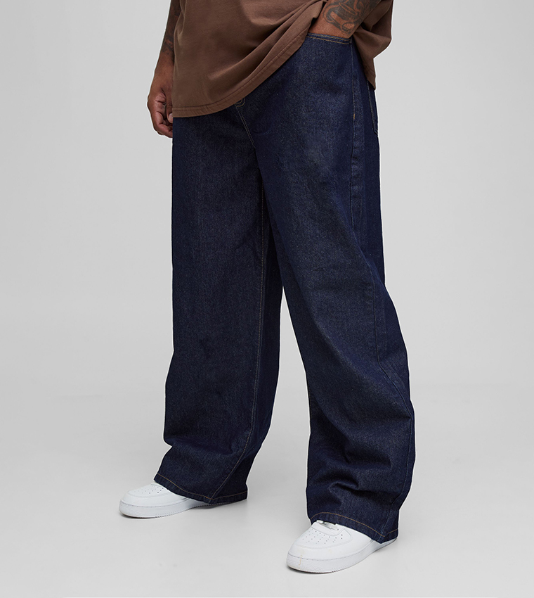 Plus & Tall Contrast Stitch Relaxed Fit Jeans