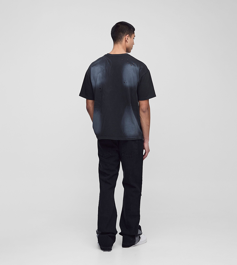 Tall Flare Distressed Gusset Panel Slim Fit Jeans