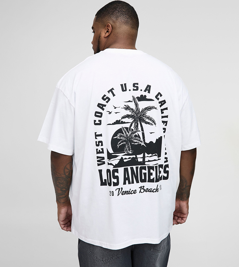 Plus & Tall Los Angeles Print Oversized T-Shirt