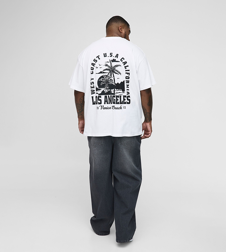 Plus & Tall Los Angeles Print Oversized T-Shirt