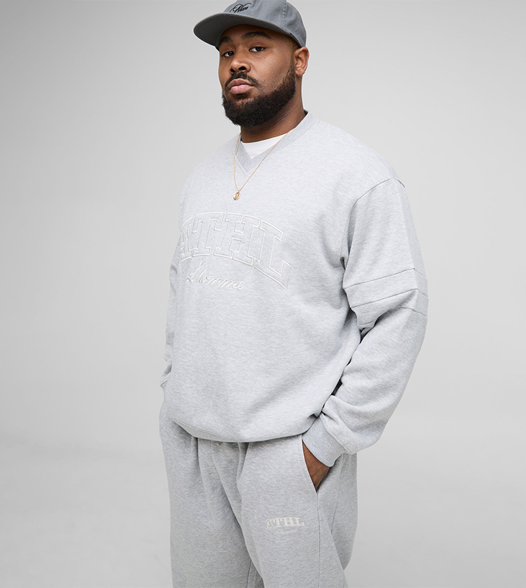Varsity Applique Oversized V-Neck Tracksuit