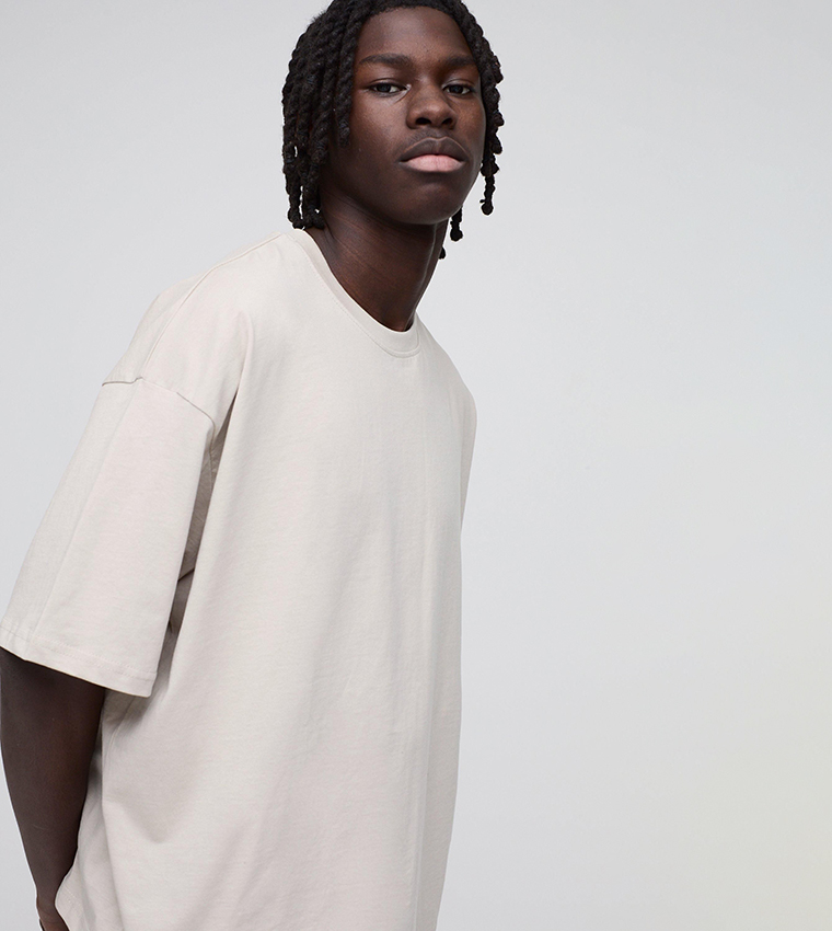Solid Crew Neck Oversized T-Shirt