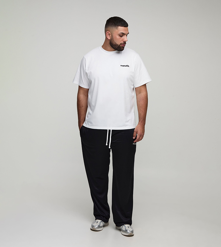 Plus & Tall Embroidered T-Shirt & Oversized Joggers Set