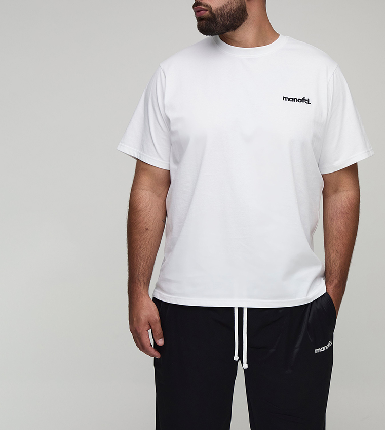 Plus & Tall Embroidered T-Shirt & Oversized Joggers Set