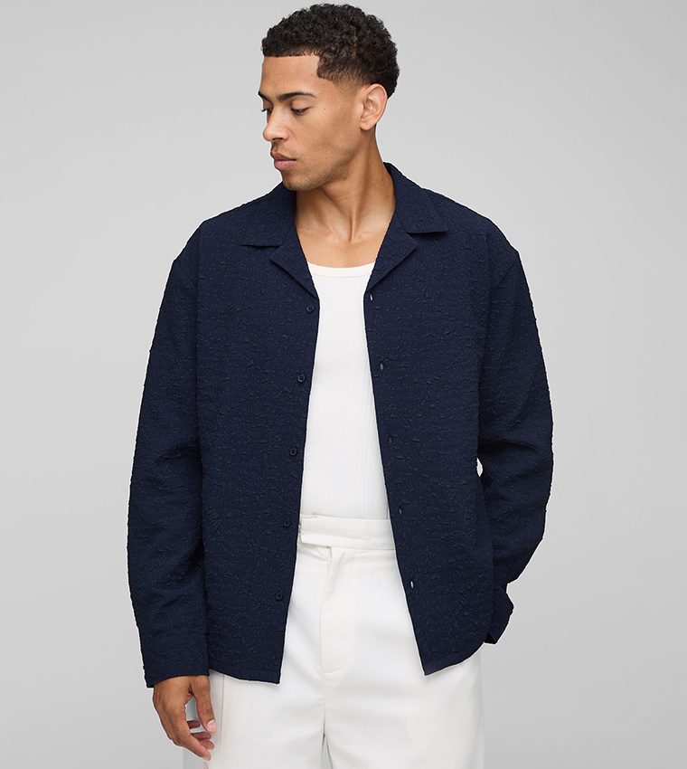 Oversized Stretch Crinkle Shirt