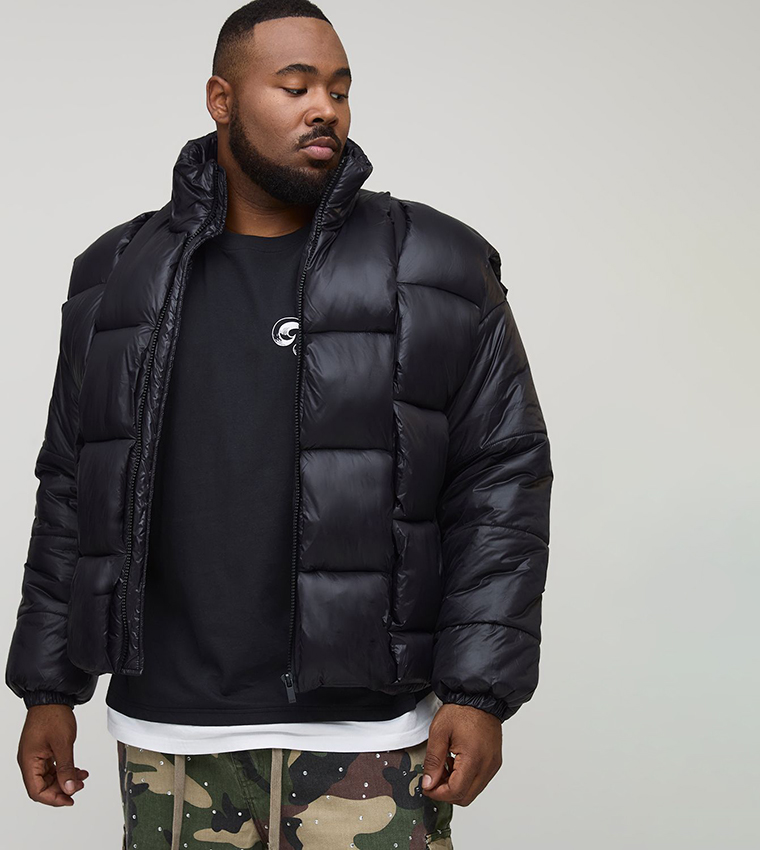 جاكيت بفر أوفرسايز لامع 