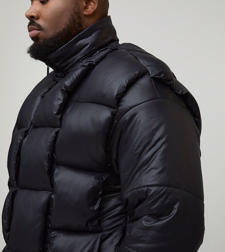 جاكيت بفر أوفرسايز لامع 