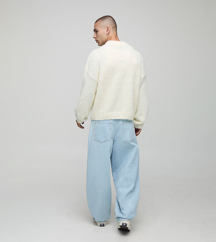 Brushed Crew Neck Boxy Fit Sweater