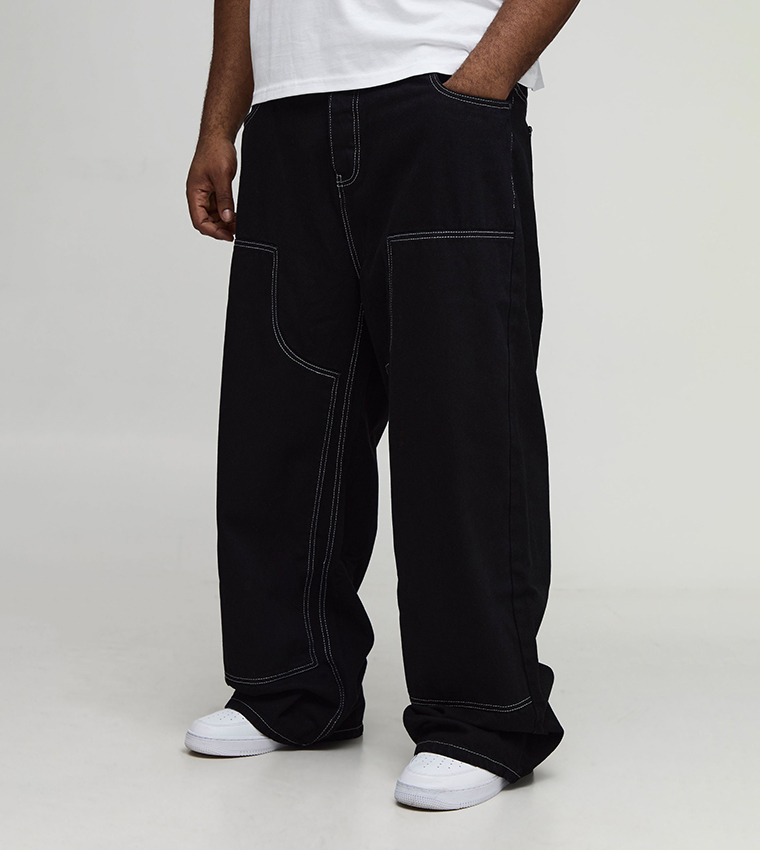 جينز بقصة مريحة للمقاسات الكبيرة والطويلة 