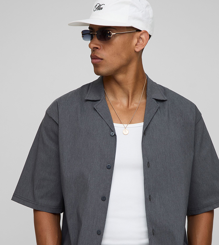 Revere Short Sleeves Marl Oversized Shirt