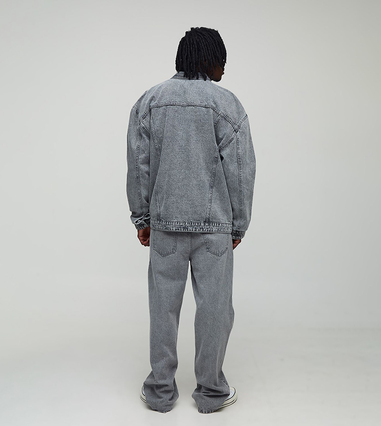Tall Acid Wash Oversized Denim Jacket