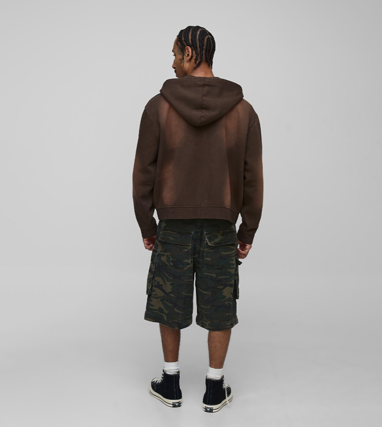 Embroidered Double Ended Oversized Hooded Jacket