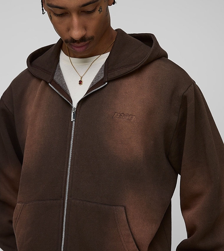Embroidered Double Ended Oversized Hooded Jacket