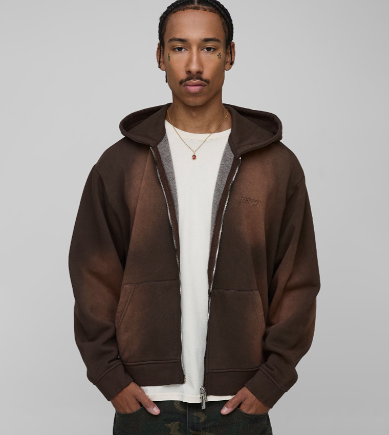 Embroidered Double Ended Oversized Hooded Jacket