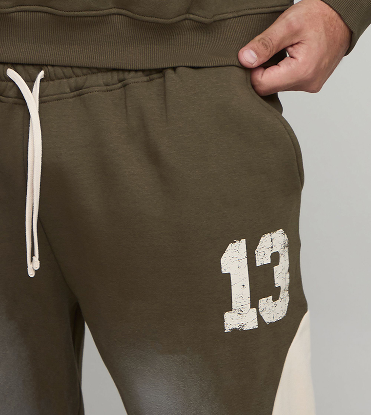 Panel Spray Wash 13 Print Baggy Fit Sweatpants