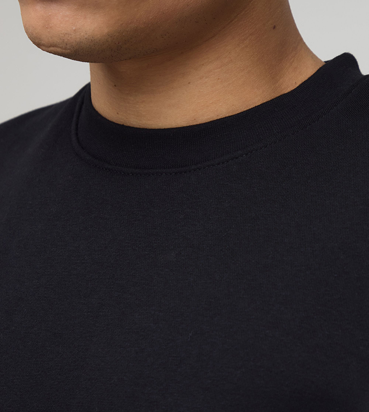 Solid Regular Fit Crew Neck Sweatshirt