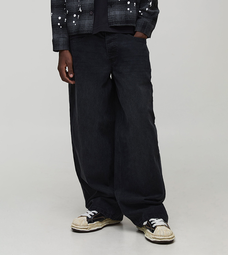 بوهو مان  جينزات واسعة  - أسود Relaxed Jeans