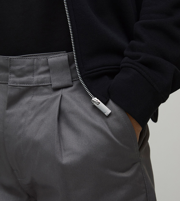 Pleat Detail Straight Fit Trousers