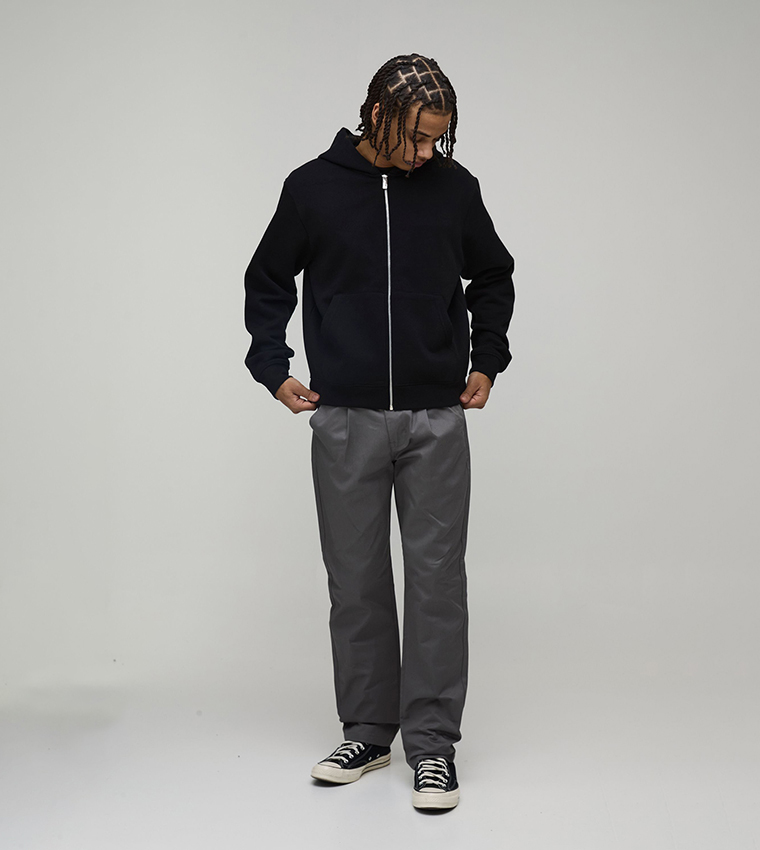 Pleat Detail Straight Fit Trousers