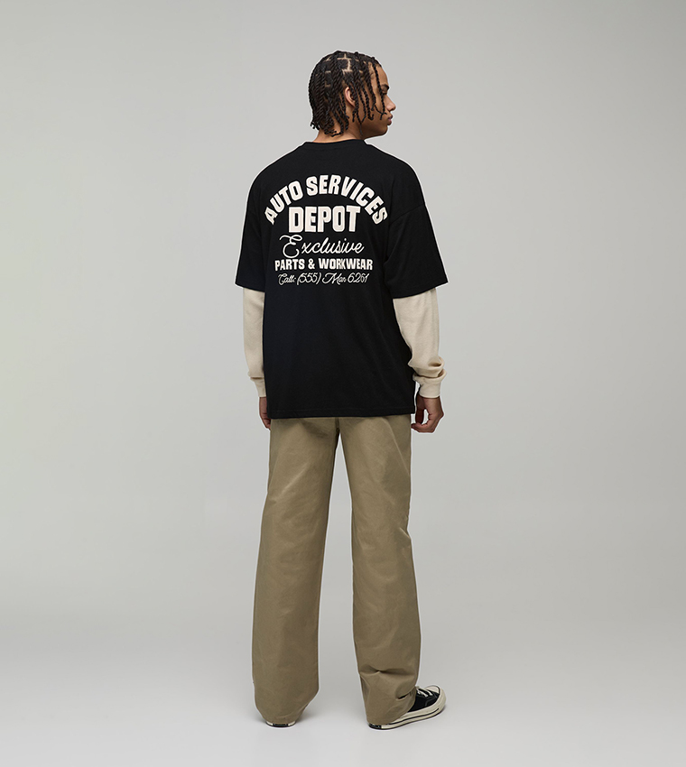 Pleat Detail Relaxed Fit Work 365 Trousers