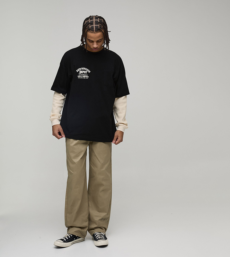 Pleat Detail Relaxed Fit Work 365 Trousers