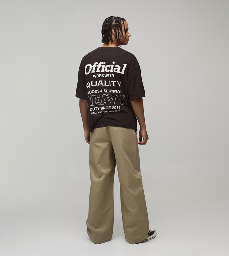 Wide Fit Pleat Detail Work 365 Trousers