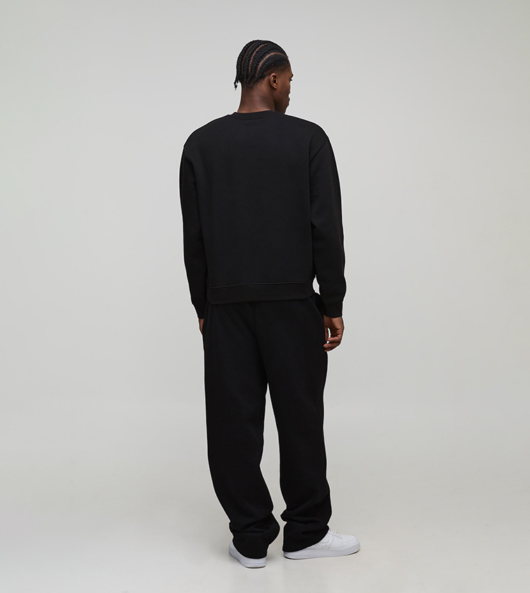 Solid Oversized Crew Neck Sweatshirt