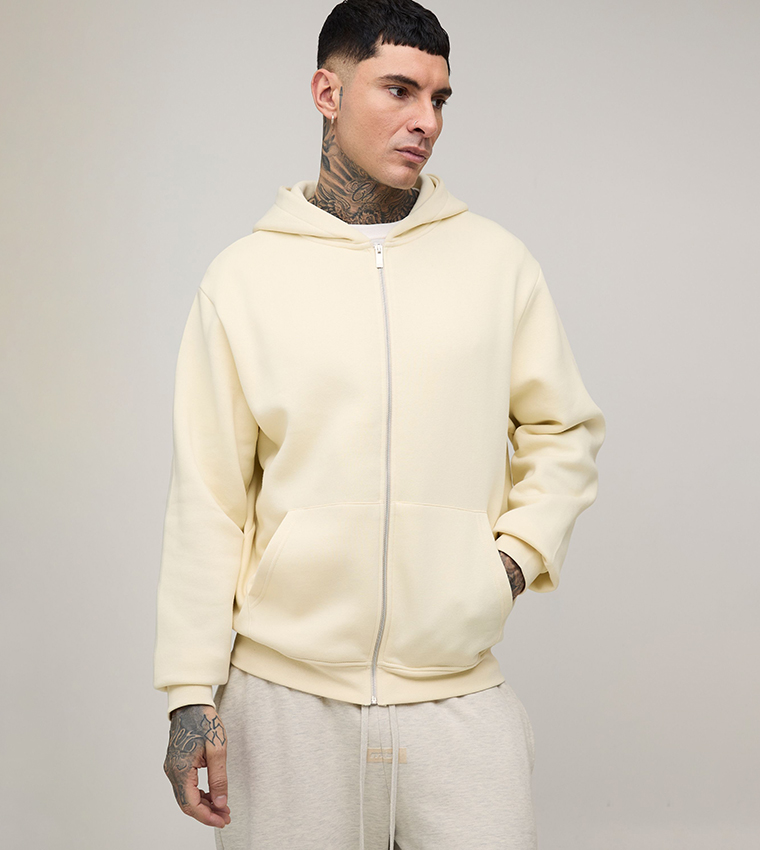 جاكيت سادة بسحاب كامل وقصة عادية للمقاسات الطويلة 