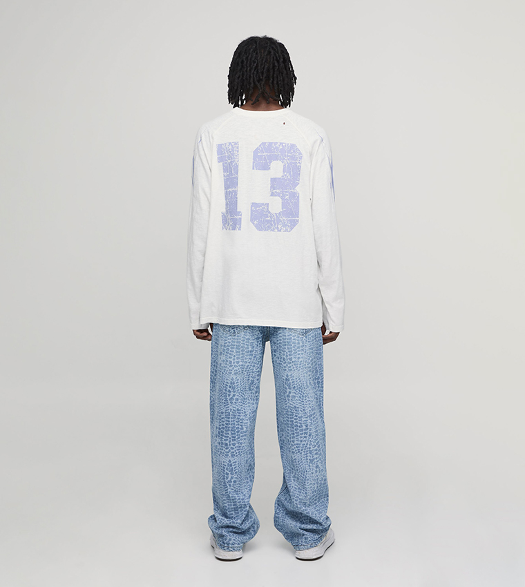 Croc Print Relaxed Fit Jeans