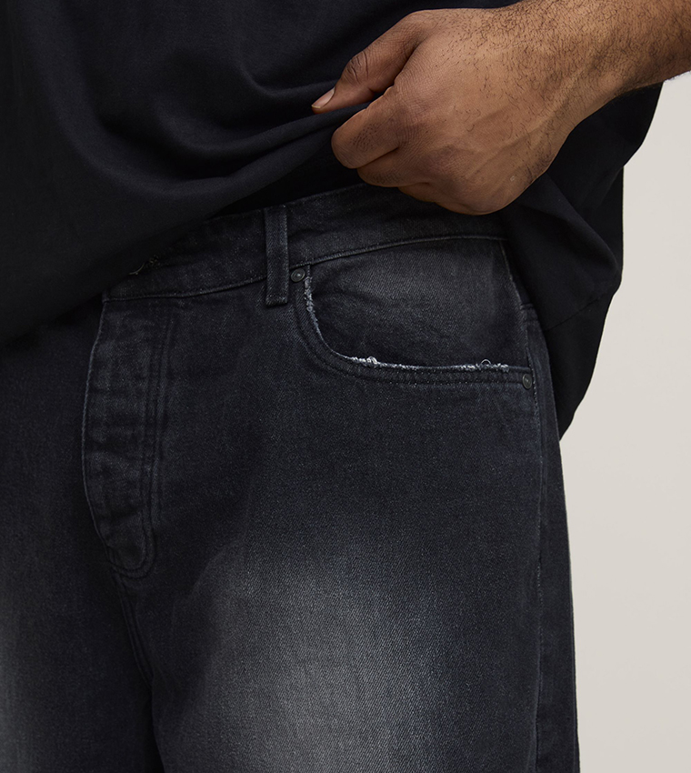 Tinted Washed Distressed Relaxed Fit Jeans