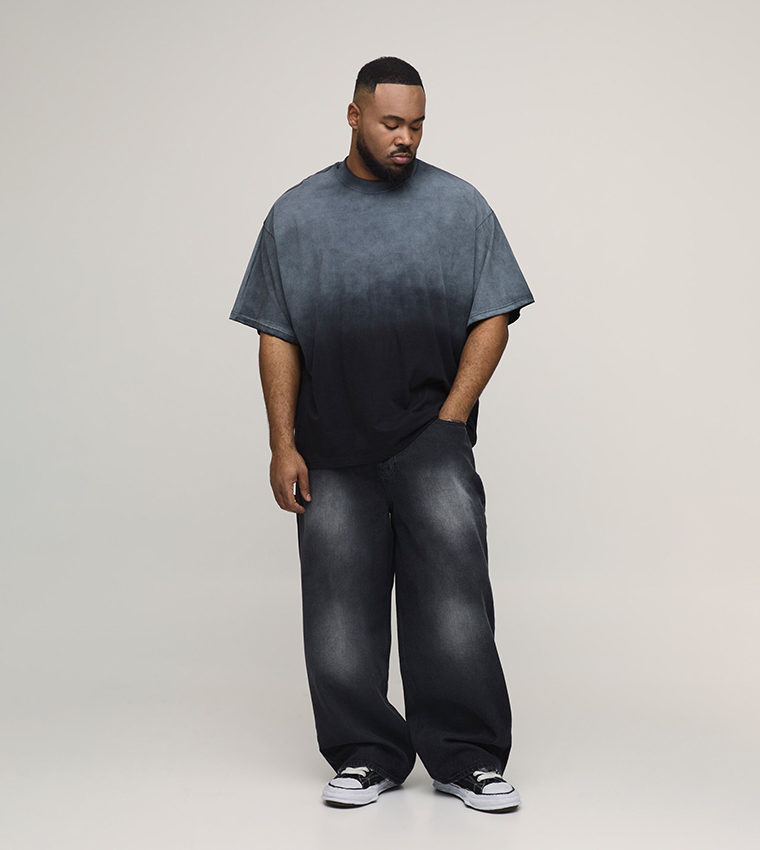 Tinted Washed Distressed Relaxed Fit Jeans