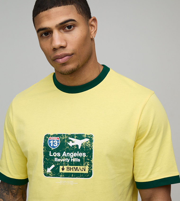 Stamp Printed Short Sleeves T-Shirt