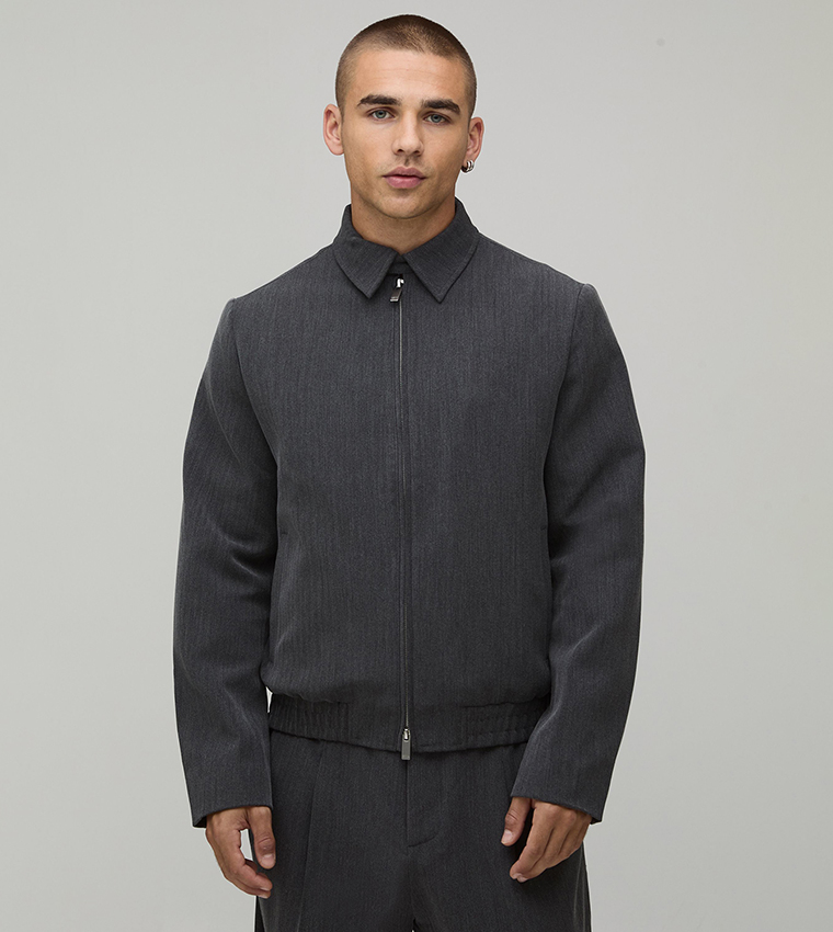 Herringbone Relaxed Fit Jacket