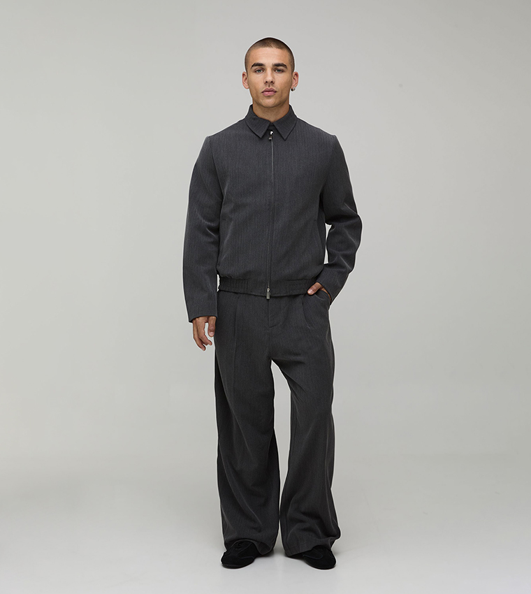 Herringbone Relaxed Fit Jacket