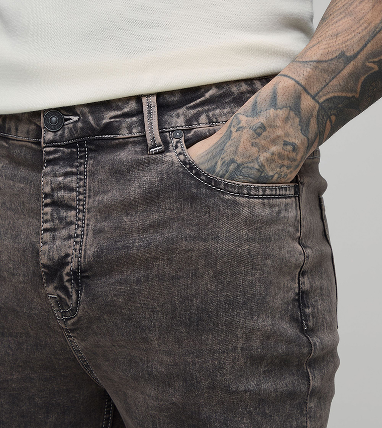 Tall Washed Stacked Stretch Skinny Fit Jeans